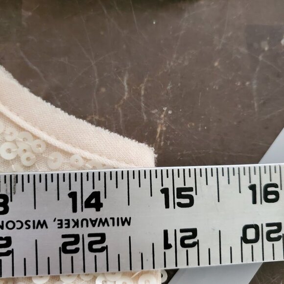 J. Crew NWT Sequin Tank Top Cream XS Cotton/Modal/Linen Blend - Picture 8 of 8